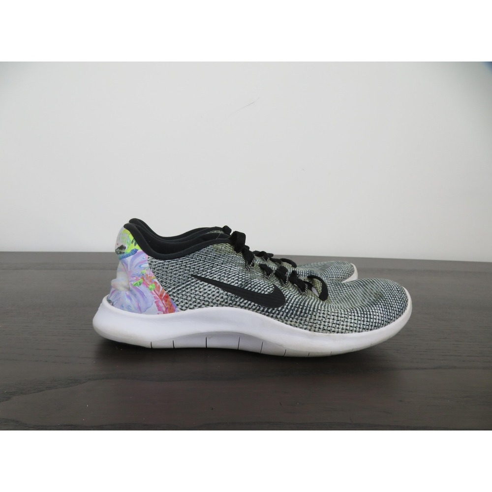 Nike Flex RN 2018 Shoes Womens 7.5 Gray Floral Running Sneakers AV3122-001